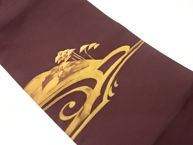JAPANESE NAGOYA OBI / EMBROIDERY / SHIOZE / TREES